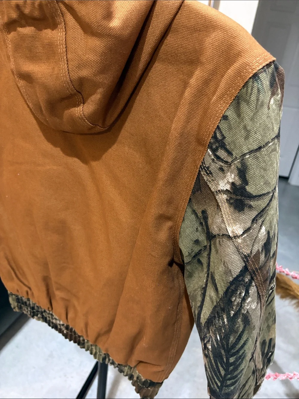 Children's Brown & Camo Hooded Puffer Jacket by Outdoor Edge